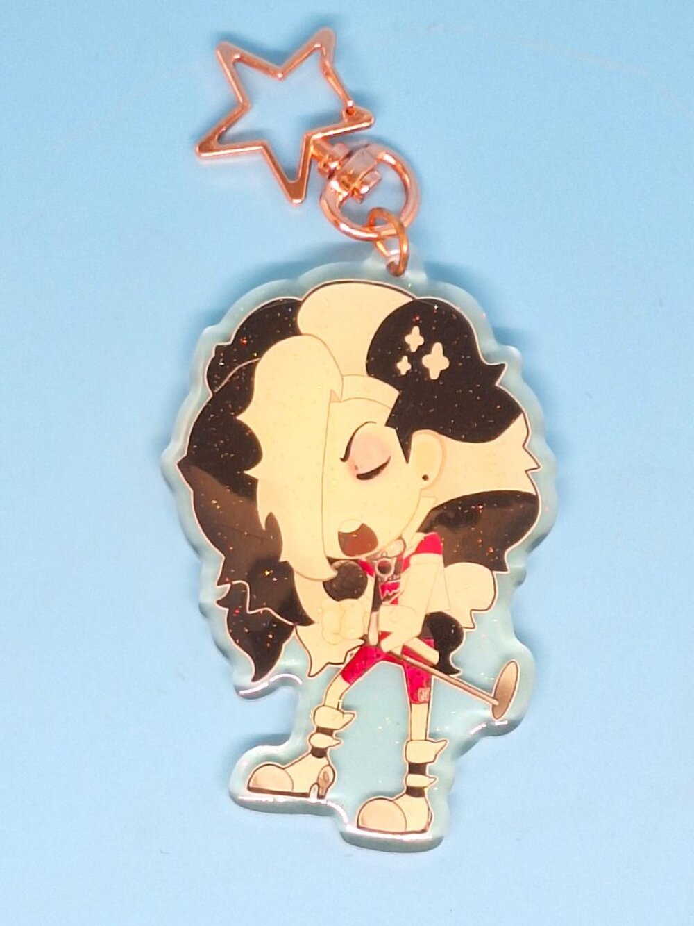 Pokemon Sword/Shield Gym Leader Piers Glitter Charm Keychain Keyring